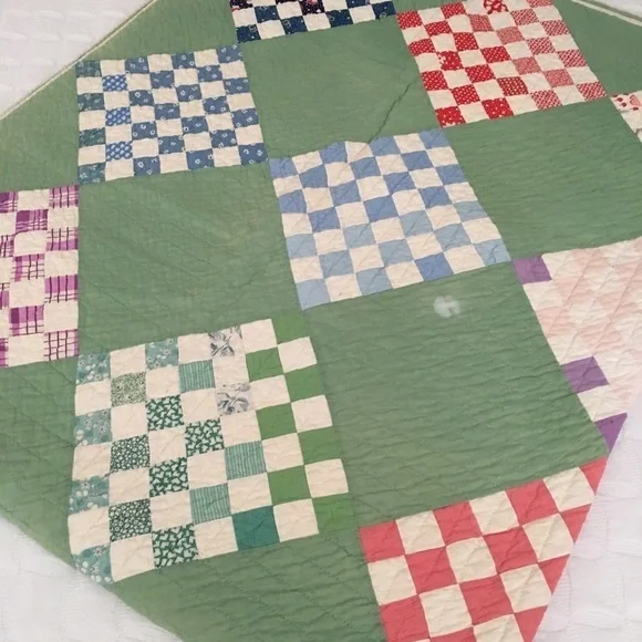 Antique Vintage Quilt Handmade Hand Quilted - Picture 8 of 8